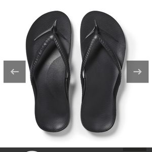 Archies Arch Support Flip Flops Black Women's Size 7